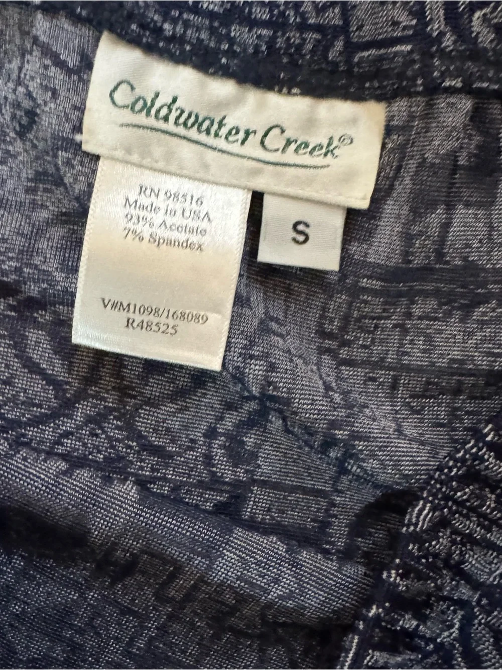 Coldwater Creek Navy Printed Maxi Skirt Lama Print